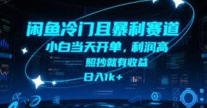 闲鱼冷门且暴利赛道，小白当天开单，利润高，照抄就有收益，日入1k+【揭秘】-财仔梦想资源网