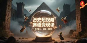 历史短视频赛道变现课，百集素材库应用，文案剪辑技巧，账号运营全案-财仔梦想资源网