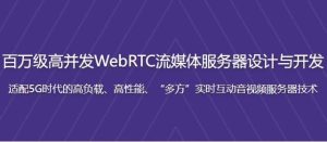 百万级高并发WebRTC流媒体服务器设计与开发–带源码课件-财仔梦想资源网