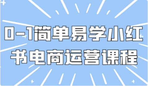 0-1简单易学小红书电商运营课程-财仔梦想资源网