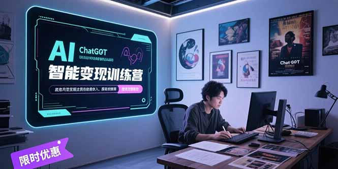 AI智能变现训练营，ChatGPT写作变现，电影解说制作，图文带货方法论-财仔梦想资源网