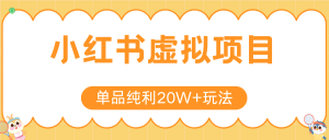 小红书虚拟电商新玩法，实现单品纯利20W+，可矩阵放大操作！-财仔梦想资源网