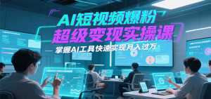 AI短视频爆粉超级变现实操课，掌握AI工具快速实现月入过万-财仔梦想资源网