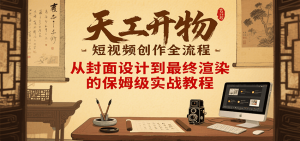 天工开物短视频创作全流程，从封面设计到最终渲染的保姆级实战教程-财仔梦想资源网