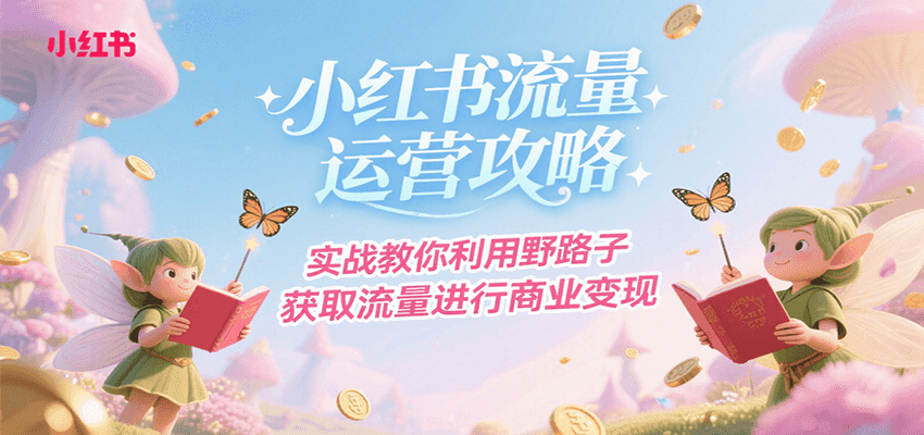 小红书流量运营攻略，实战教你利用野路子获取流量进行商业变现-财仔梦想资源网