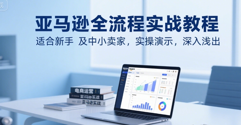 亚马逊全流程实战教程，适合新手及中小卖家，实操演示，深入浅出-财仔梦想资源网