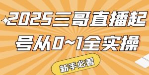 2025三哥直播起号从0~1全实操-财仔梦想资源网