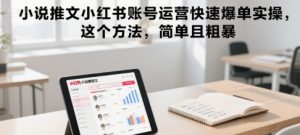 小说推文小红书账号运营快速爆单实操，这个方法，简单且粗暴-财仔梦想资源网