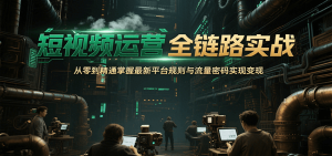 短视频运营全链路实战，从零到精通掌握最新平台规则与流量密码实现变现-财仔梦想资源网