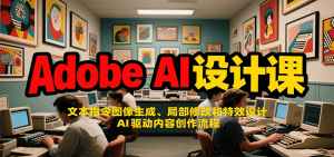 AdobeAI设计课：文本指令图像生成、局部修改和特效设计，AI驱动内容创作流程-财仔梦想资源网