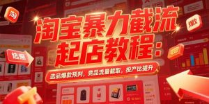 淘宝暴力截流起店教程：选品爆款预判，竞品流量截取，投产比提升-财仔梦想资源网