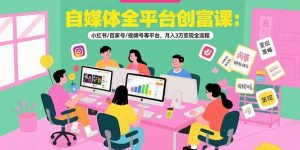 自媒体全平台创富课:小红书/百家号/视频号等平台,月入3万变现全流程-财仔梦想资源网