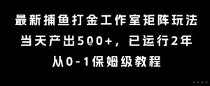最新捕鱼打金工作室矩阵玩法，当天产出5张+，已运行2年，从0-1保姆级教程【揭秘】-财仔梦想资源网