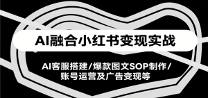 AI融合小红书变现实战课，AI客服搭建/爆款图文SOP制作/账号运营及广告变现等-财仔梦想资源网