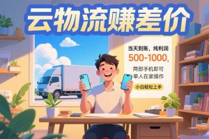 云物流赚差价当天到账纯利润500-1000两部手机即可可单人在家操作小…-财仔梦想资源网