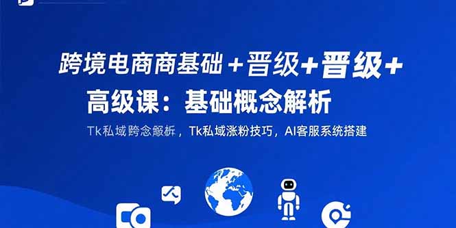 跨境电商基础+晋级+高级课：基础概念解析,Tk私域涨粉技巧,AI客服系统搭建-财仔梦想资源网