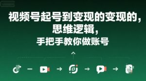 视频号起号到变现的思维逻辑，手把手教你做账号-财仔梦想资源网