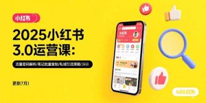 2025小红书3.0运营课：流量密码解析/笔记批量复制/私域引流策略(更新7月-财仔梦想资源网