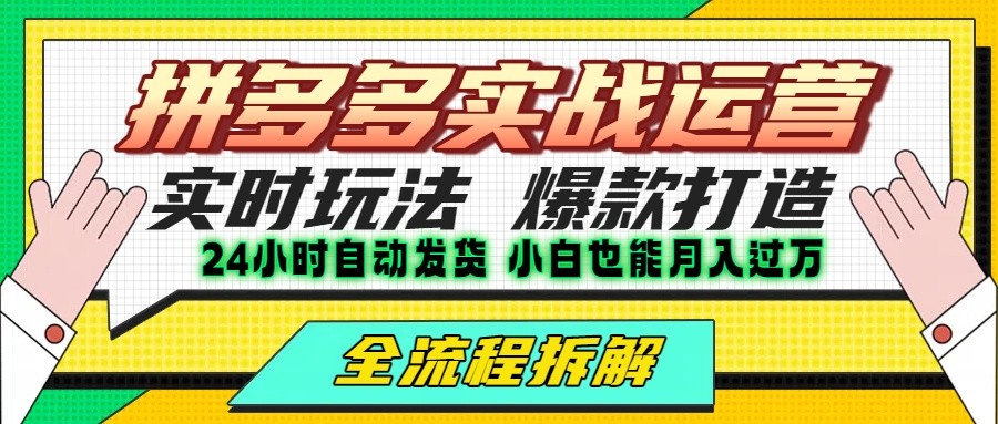 拼多多最新实战运营高投产：长久稳定项目，单店利润一天三位数-财仔梦想资源网