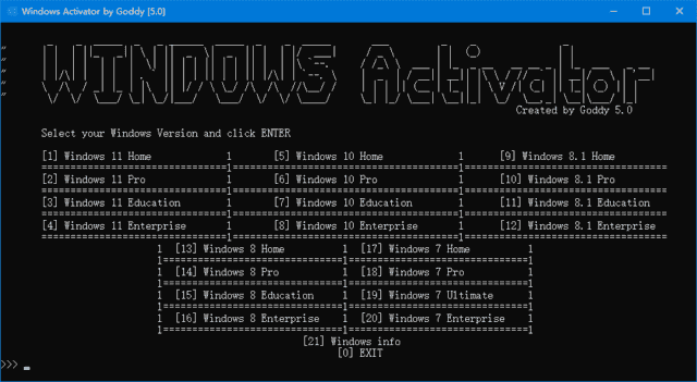 WindowsActivatorbyGoddy(Win11/Win10激活工具)v5.4绿色版-财仔梦想资源网