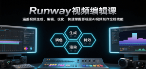 Runway视频编辑课，涵盖视频生成、编辑、优化，快速掌握影视级AI视频制作全栈技能-财仔梦想资源网