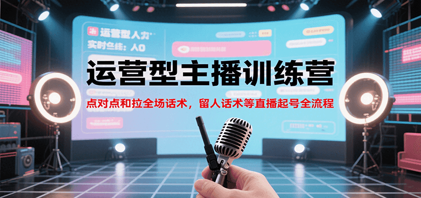运营型主播训练营，点对点和拉全场话术，留人话术等直播起号全流程(更新7月)-财仔梦想资源网