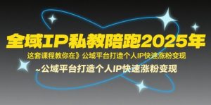 全域IP私教陪跑2025年，这套课程教你在​公域平台打造个人IP快速涨粉变现-财仔梦想资源网