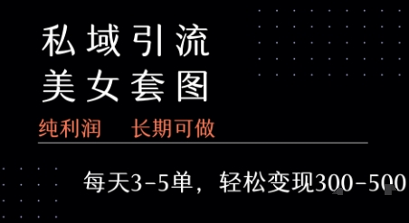 私域卖套图每天3-5单 每单利润99-2张+-财仔梦想资源网