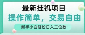 最新挂G项目，操作简单，交易自由，人人可上手，新手小白轻松日入三位数【揭秘】-财仔梦想资源网