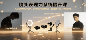 镜头表现力系统提升课，30天突破镜头恐惧实现自信蜕变，塑造独一无二表现风格-财仔梦想资源网