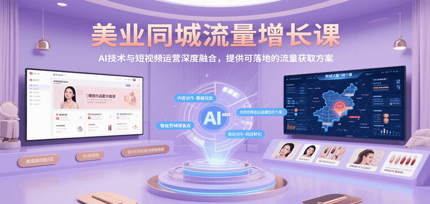 美业同城流量增长课，AI技术与短视频运营深度融合，提供可落地的流量获取方案-财仔梦想资源网
