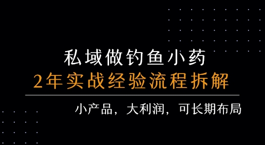 私域做钓鱼小药每单利润3张+详细流程拆解-财仔梦想资源网