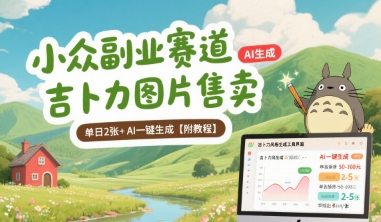 小众副业赛道吉卜力图片售卖单日2张+AI一键生成【附教程】-财仔梦想资源网
