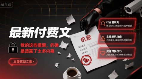 最新付费文：我的这些提醒，的确是透露了太多内幕-财仔梦想资源网