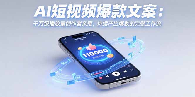 AI短视频爆款文案：千万级播放量创作者亲授，持续产出爆款的完整工作流-财仔梦想资源网