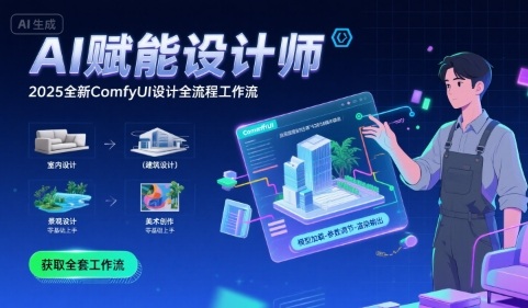 AI赋能设计师， 2025全新comfyui设计全流程工作流 ，室内-建筑-景观-美术，零基础直接上手-财仔梦想资源网