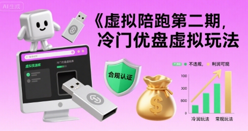 虚拟陪跑第二期，冷门优盘虚拟玩法，不违规，利润可观-财仔梦想资源网