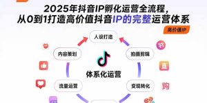 2025年抖音IP孵化运营全流程，从0到1打造高价值抖音IP的完整运营体系-财仔梦想资源网