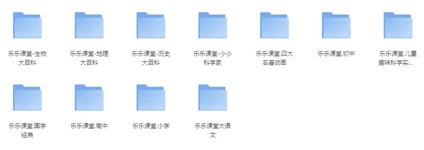乐乐课堂超级大合集（小学+初中+高中+国学+四大名著+生物大百科+地理大百科+历史大百科+科学实验等）-财仔梦想资源网