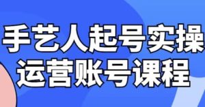 手艺人起号实操运营账号课程-财仔梦想资源网