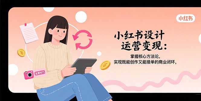 小红书设计运营变现：掌握核心方法论，实现既能创作又能接单的商业闭环-财仔梦想资源网