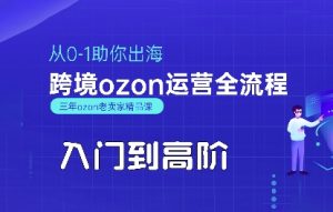 OZON入门到高阶全流程，从0-1助你出海，跨境ozon运营全流程-财仔梦想资源网