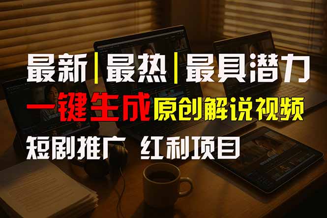 短剧推广新思路，AI一键生成原创解说视频，10分钟产出100条，30天赚了5.5w-财仔梦想资源网