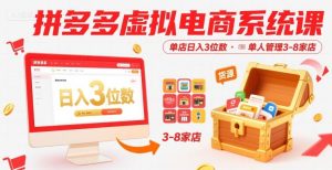 拼多多虚拟电商系统课，单店日入3位数，单人可管理3-8家店【附货源】-财仔梦想资源网