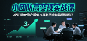 小团队高变现实战课，3天打造IP资产增值与互联网全链路赚钱闭环(第二期)-财仔梦想资源网