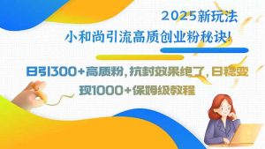 2025新玩法小和尚引流高质创业粉秘诀！日引300+高质粉，抗封效果绝了，…-财仔梦想资源网