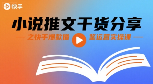小说推文干货分享之快手爆款借鉴运营实操课-财仔梦想资源网