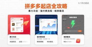 拼多多起店全攻略，暴力冷启，强付费流程，暗券截流，5-7月已验证的方法-财仔梦想资源网