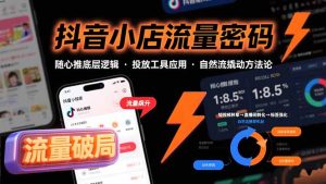 抖音小店流量密码，随心推底层逻辑，投放工具应用，自然流撬动核心方法论-财仔梦想资源网