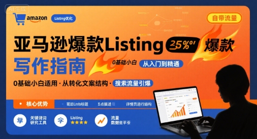亚马逊爆款Listing写作方法，亚马逊0基础小白也能写爆款自带流量的Listing-财仔梦想资源网